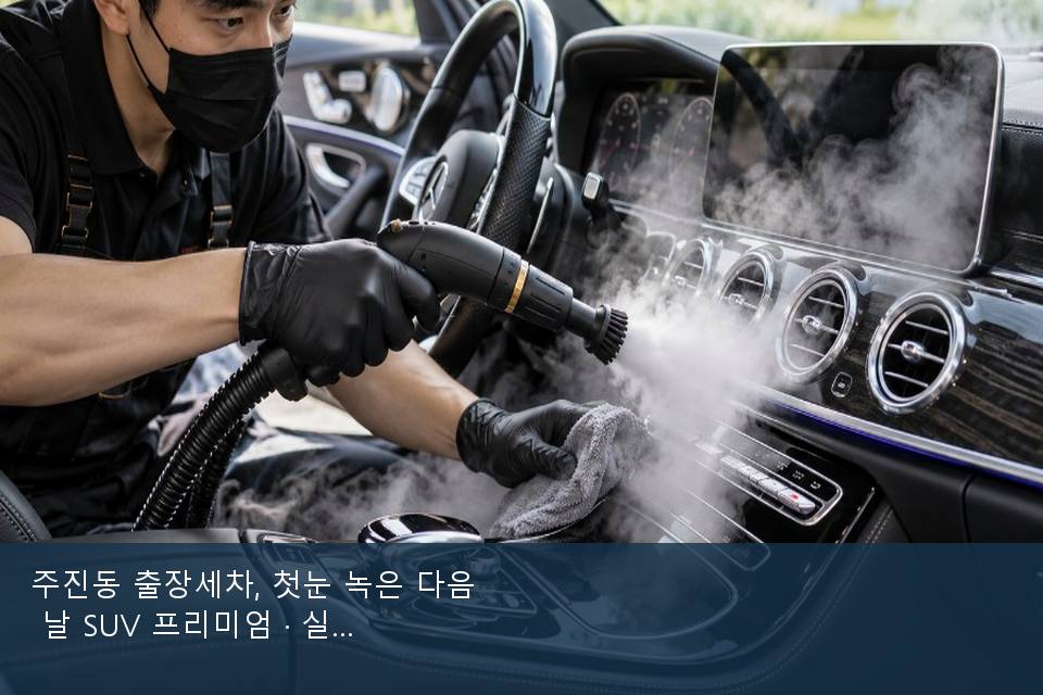 주진동 출장세차, 첫눈 녹은 다음 날 SUV 프리미엄 · 실내 냄새를 연 기록